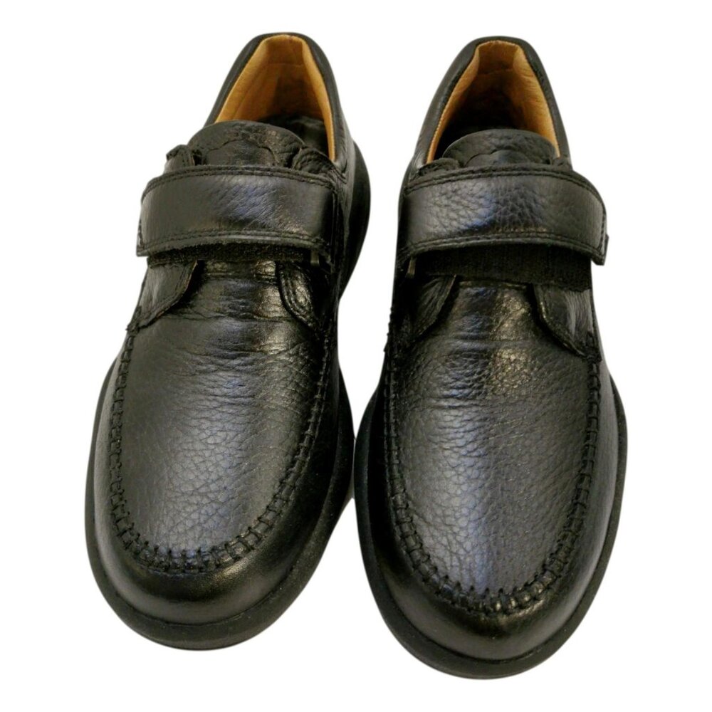 Doctor Comfort Mens Shoes Size 8‎ M Black Leather Hook Loop